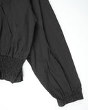 HOODED FRILL CROP JUMPER