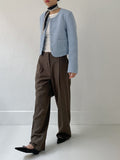 Olsen Rip Pocket One-Tuck Wide Slacks