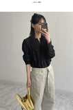 Frill Round Blouse