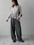 Striped One-Tuck Wide Slacks