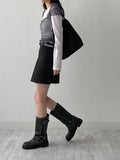 [Pants Lining!/Belt SET] Benny Pleated A-Line Mini Skirt