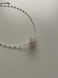 Flower bead layered necklace