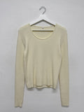 [Plan] Kissing Ribbed U-neck Knit T-shirt