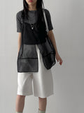 One Button See-through Layered Bustier