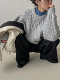 Shirring Hood Crop Padding Jumper