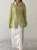 [Unisex] Fomi Linen Check Over Fit Shirt