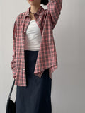 [unisex] Fuzzy Check Overfit Shirt