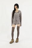 Ari snap hood zip-up