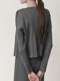 [Premium] Issey Pleats Sleeveless & Cardigan Set-up