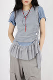 Crew frill layered sleeveless