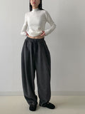 Soft Mock Neck Knit T-shirt