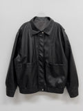 Edison Leather Overfit Blouson Jumper