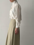 Charming Tie Puff Blouse