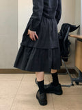 STRING LAYERED FLARE SKIRT