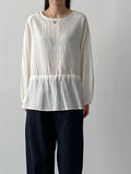 Julie Frill Round Neck Blouse