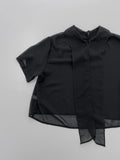 Haze Chiffon Tie Crop Blouse
