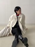 [wool100%] Raglan Boucle Collar Half Coat