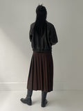 Mirror Low Pleats Long Skirt