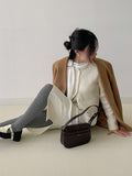 Wool Ribbed Knit Midi Skirt