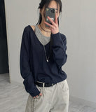 Nosh Yang V-neck Loose Fit Knit