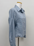 Tartan check slim fit crop shirt