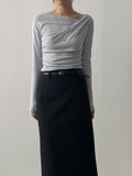 Chilia H-Line Slit Long Skirt