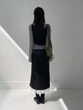 Ribbed wrap see-through layered t-shirt