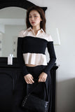 Lina color matching shirt top