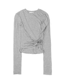 STRING HOLE SHIRRING TEE