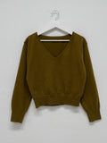 Soft V-neck Crop Knit