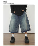 Snow Washing Three Quarter Bermuda Denim