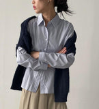 [Wrinkle Free] Liyu Stripe Loose Fit Shirt