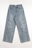 Root wide stud denim