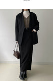 Shear Wool No-Collar Overfit Single Jacket