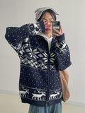 Nordic Cowichan Overfit Knit Zip-up