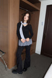 Pin tuck bootcut easy pants