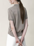 [Premium] Ete Linen Collar Short Sleeve Knit