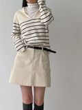 Bring corduroy A-line mini skirt