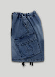Koo Diagonal Cargo Bermuda Denim