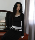 Fake double slim tee