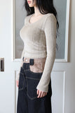 Mohair crop knit top