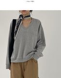 Greek V-neck Loose Fit Sweatshirt