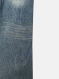 Paneled Incision Wide Denim