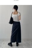 Rie RIb Square Neck Short Sleeve T-Shirt