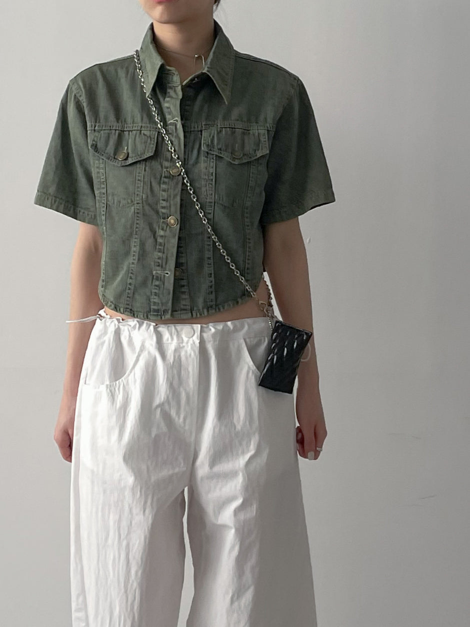 【INCHANT ME】Kota Denim Crop Shirt Jacket INCHANT ME(インチャントミー) - コタデニムクロップシャツ