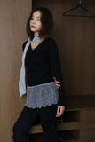 Pleated Lace Long Sleeveless