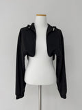 Hooded nylon bolero jumper