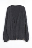 No-button soft fur cardigan