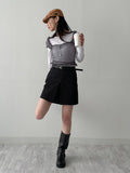 [Pants Lining!/Belt SET] Benny Pleated A-Line Mini Skirt