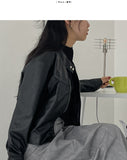 Biker Overfit Short Leather Jacket